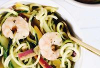 Paleo Whole30 Gluten Free Dairy Free Soy Free Shrimp Zoodle Spring Roll Bowl