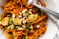 Healthy Sweet Potato Chicken Pad Thai Perfection