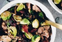 Rich Creamy Bacon Chicken and Brussels Skillet