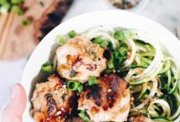 Clean Paleo Asian Meatball Noodle Bowl