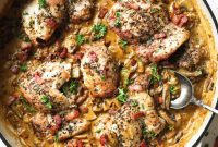 Dairy-Free Creamy Garlic Skillet Chicken Thighs