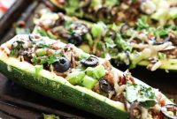 Zucchini Pizza Boats Paleo Keto Whole30 Compliant