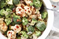 20-Minute Keto Broccoli Cauliflower Bacon Salad