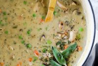 Creamy Dairy-Free Chicken Pot Pie Soup for Paleo and Whole30