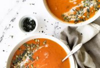 Sweet and Smoky Butternut Squash and Roasted Red Pepper Soup