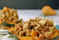 Savory Sweet Pork and Pear Stuffed Acorn Squash Paleo Whole30