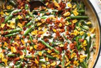 Decadently Creamy Dairy-Free Bacon Green Bean Casserole