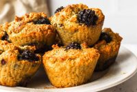 Effortless One Bowl Gluten Free Blackberry Muffins