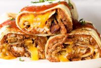 Crispy Baked Carnitas Burritos with Gooey Cheese