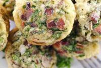 Mushroom, Spinach and Bacon Egg Muffins for Paleo Keto Whole30