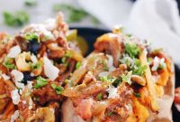 Guilt Free Pizza Stuffed Sweet Potatoes