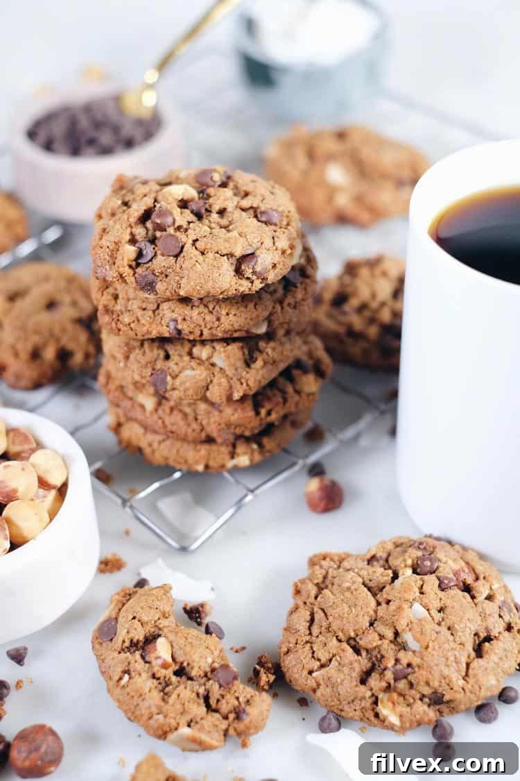 Delicious Hazelnut Chocolate Chip Cookies. Paleo, Gluten-Free, Dairy-Free + Refined Sugar-Free recipe. | realsimplegood.com