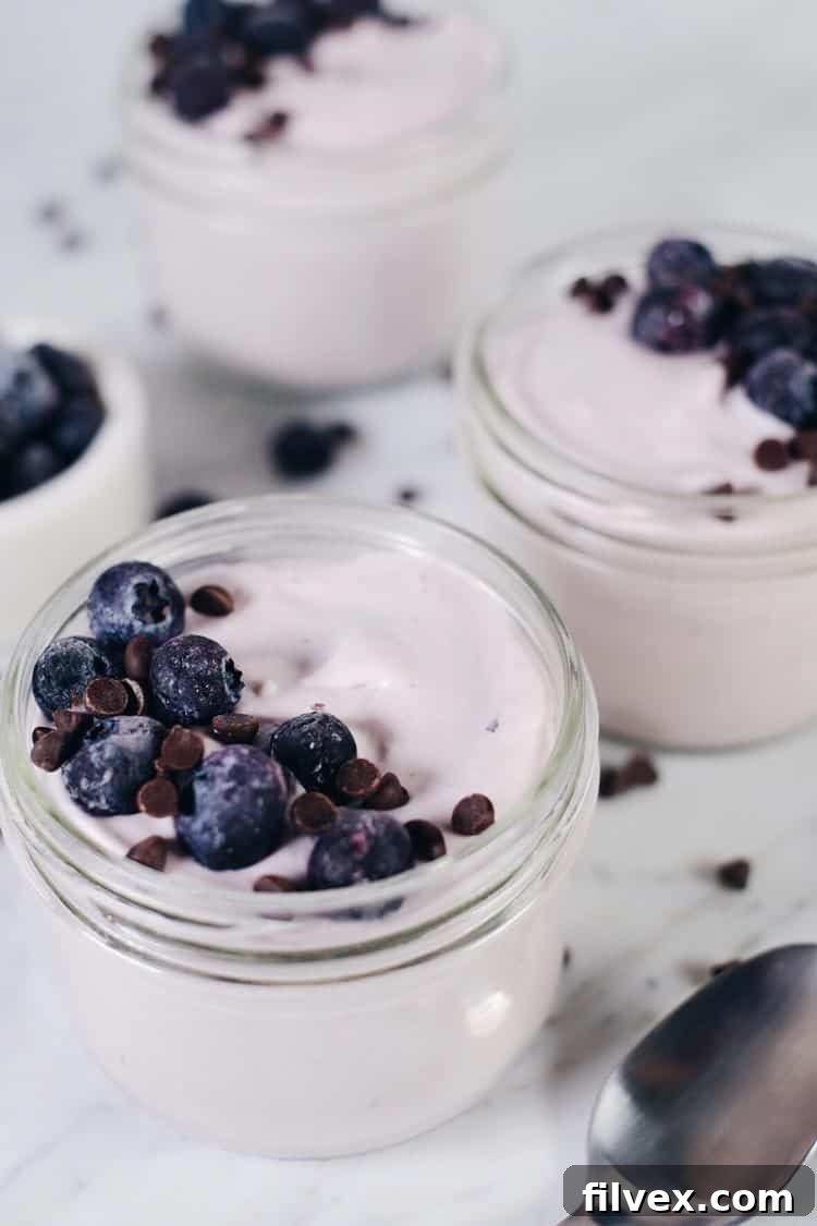A serving of creamy Paleo Berry Mousse with a spoon, highlighting its smooth texture and natural goodness.