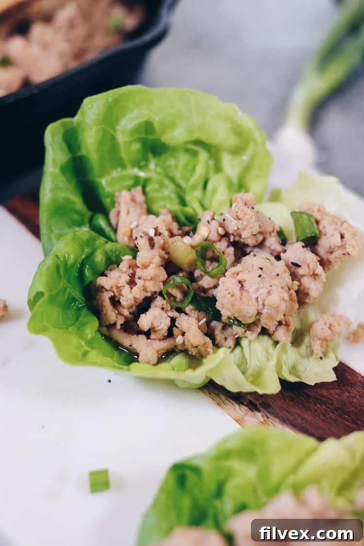 Best lettuce for healthy teriyaki chicken lettuce wraps includes bibb, butter, romaine, and chard. Paleo, Gluten-Free, Soy-Free + Refined Sugar-Free. | realsimplegood.com