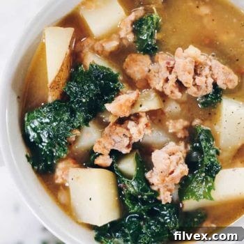 Paleo Sausage Soup with Roasted Garlic and Potatoes (Whole30)