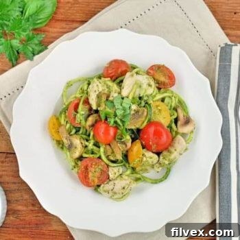 Pesto Chicken Zucchini Noodles
