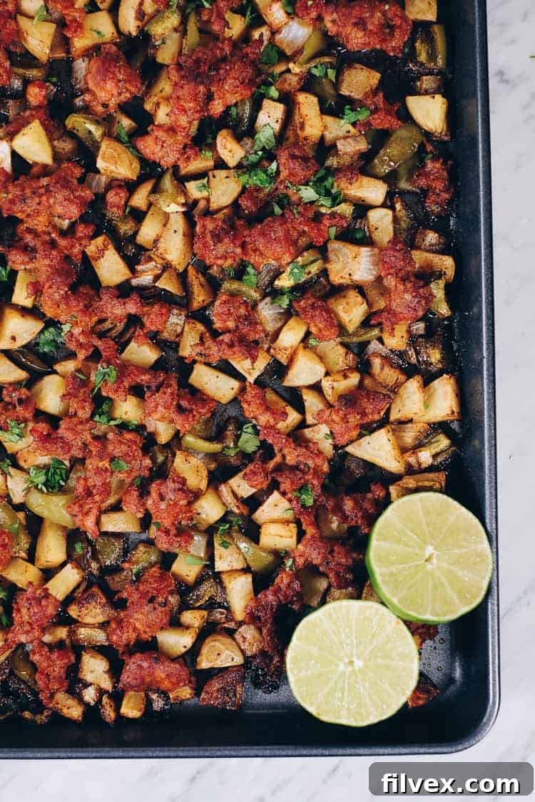 Spend a little time making this Paleo and Whole30 One Pan Chorizo Breakfast Bake. Just re-heat it for breakfast. Trust us, your morning self will thank you! | realsimplegood.com