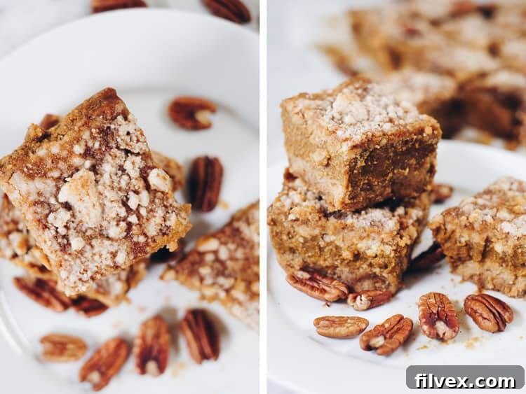 These delicious Paleo pumpkin bars are filled with all the fall flavors you're craving without dairy, gluten, eggs or refined sugar! | realsimplegood.com