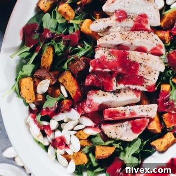 Roasted Sweet Potato Salad with Cranberry Vinaigrette