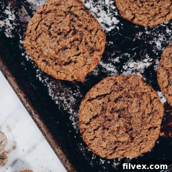 Close-up of freshly baked Paleo Chai Spiced Cookies.