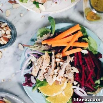 Mixed Salad with Chicken, Beets and Orange