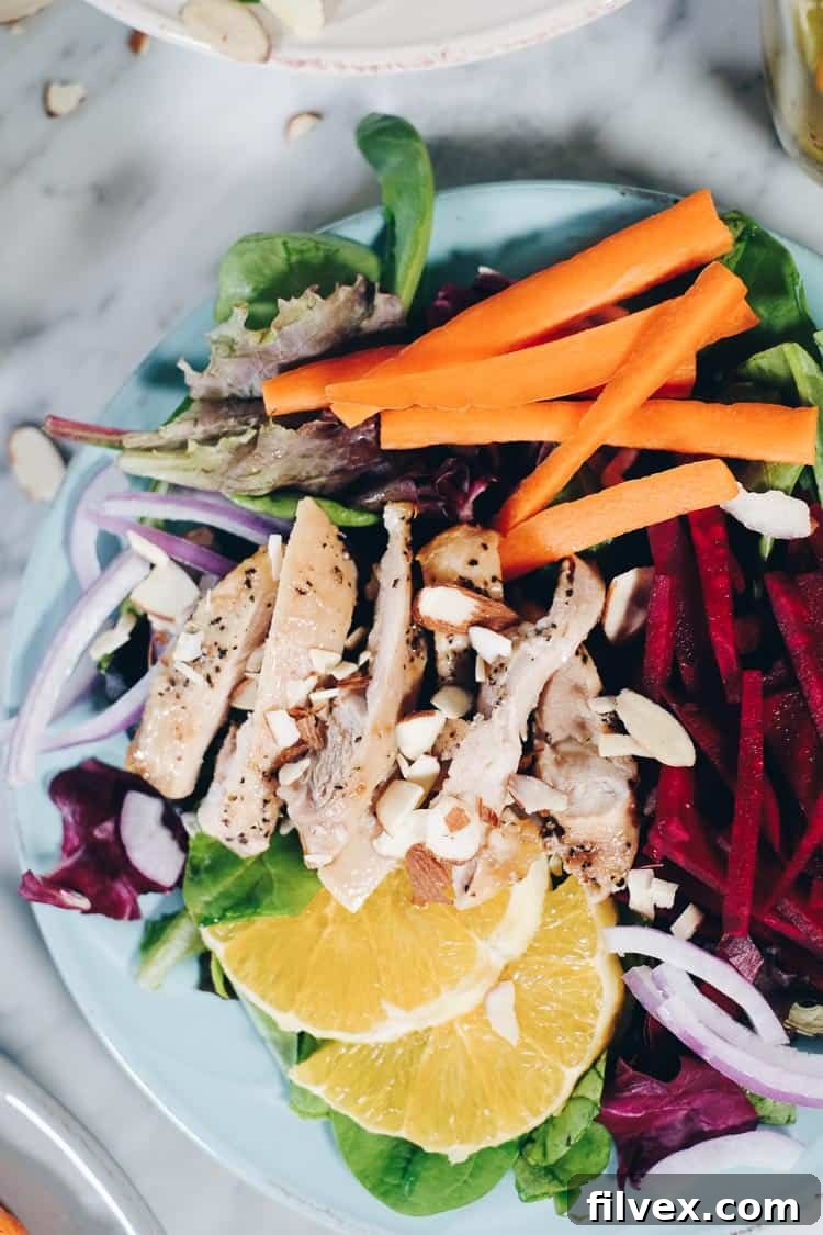 Healthy Whole30 dressing for chicken and beet salad