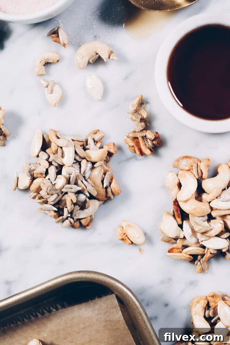 Salty and sweet perfection! These refined sugar-free Paleo Maple Vanilla Clusters are packed with wholesome goodness. A clean treat you'll crave. #paleo #paleotreats #refinedsugarfree #cleantreats | realsimplegood.com