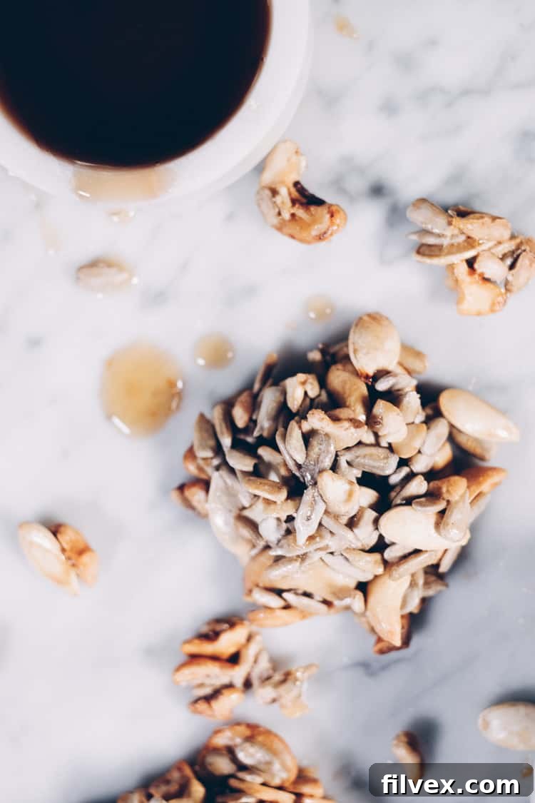 Refined sugar-free and utterly delicious! Enjoy the perfect salty-sweet balance in every bite of these Paleo Maple Vanilla Clusters. #paleo #paleotreats #refinedsugarfree #cleantreats | realsimplegood.com