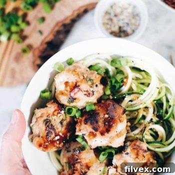 Featured image of the Paleo Asian Meatballs Noodle Bowl recipe.