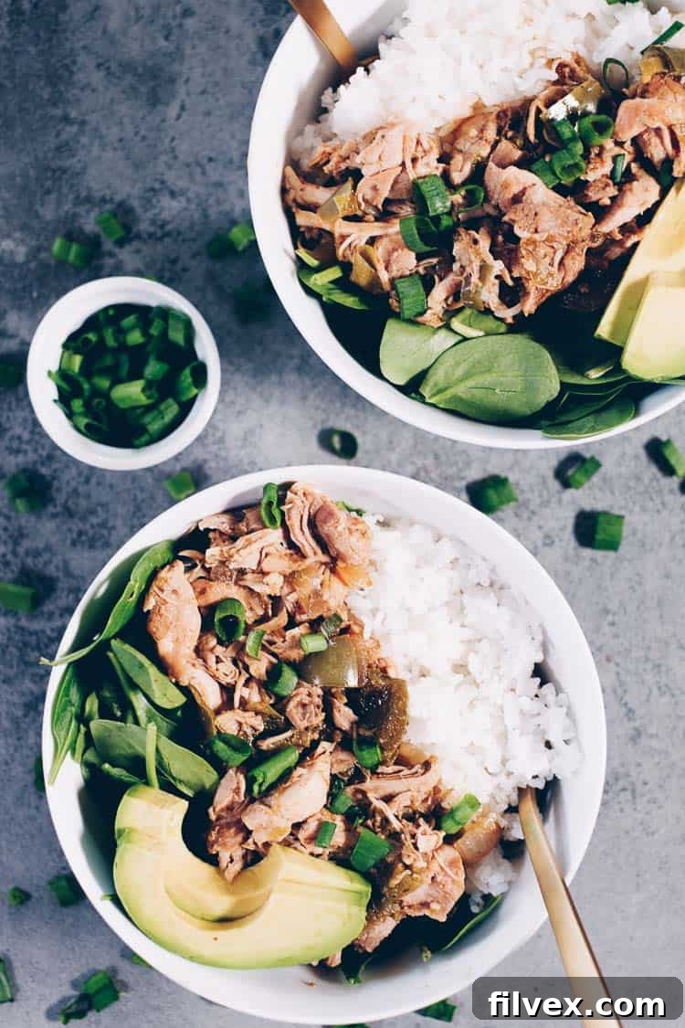 overhead shot of southwest chicken bowls