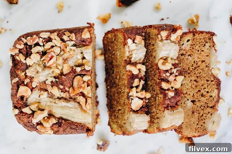 A beautifully baked loaf of Paleo Vegan Banana Bread, perfect for a healthy treat.
