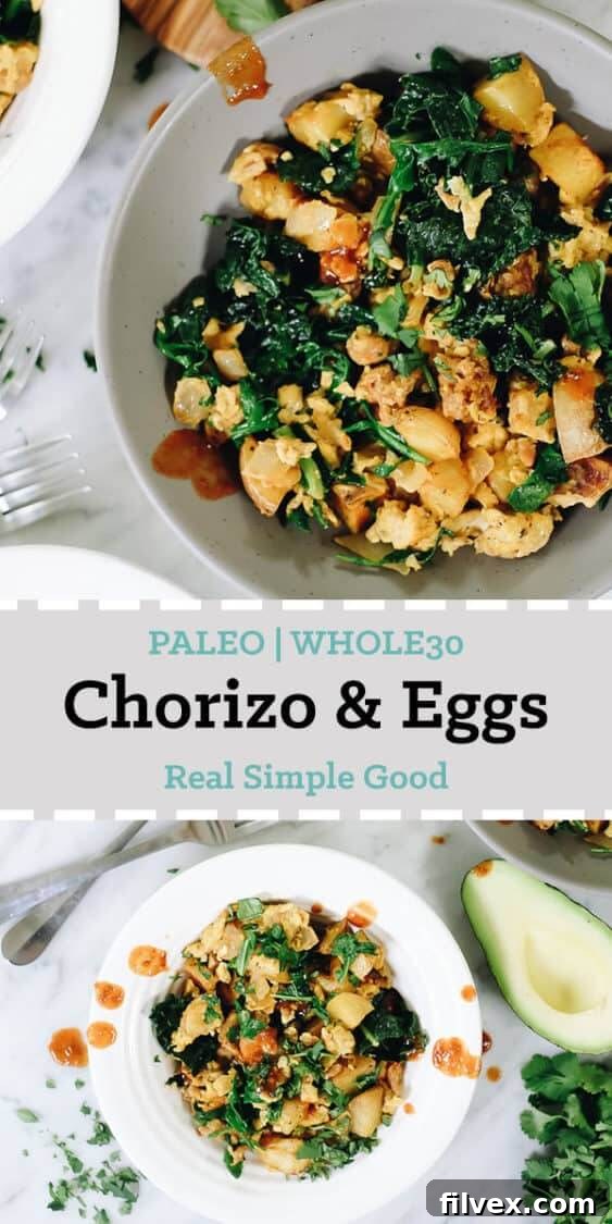 Two hands holding a bowl of Chorizo and Eggs, emphasizing a cozy, wholesome breakfast moment. #Whole30 #Paleo