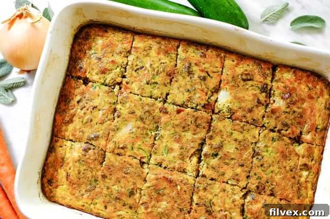 Loaded Whole30 Breakfast Casserole overhead view in a baking pan, ready to be served, showcasing its rich ingredients and golden-brown top.