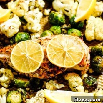 Easy Lemon Chicken with Roasted Vegetables on a Sheet Pan