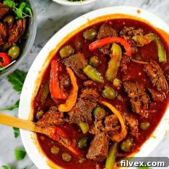 Our delicious Ropa Vieja recipe, prepared and ready to be served, perfect for Paleo and Whole30 diets.