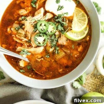 Instant Pot White Chicken Chili, ready to serve.