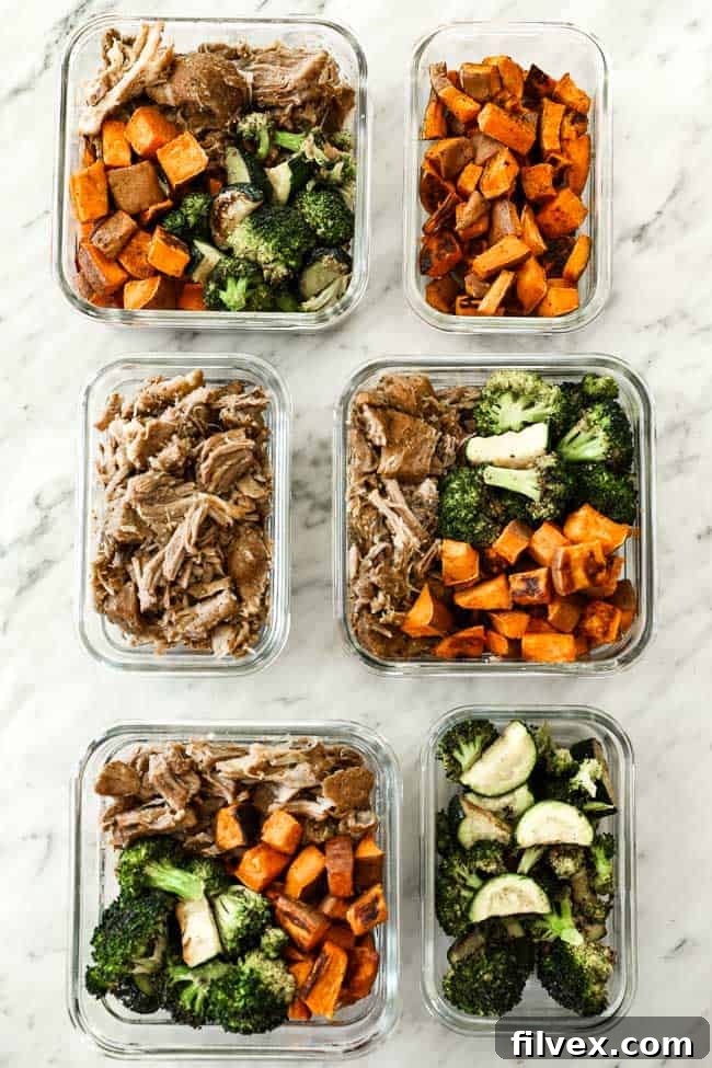 Finished containers with prepped food 