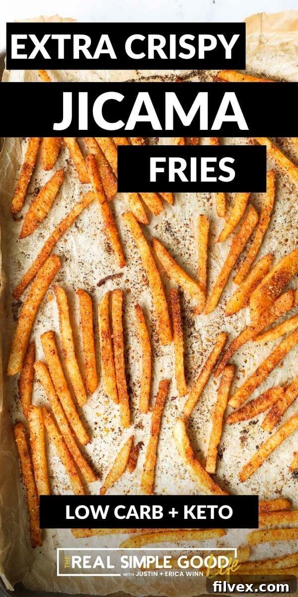 Plated Jicama fries with a side of sauce