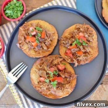 Crispy Plantain Tostadas ready to be topped