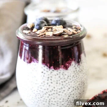 Paleo Chia Seed Pudding with Blueberry Topping
