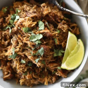 Paleo Instant Pot Carnitas, a savory shredded pork dish.