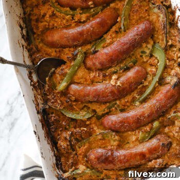 Italian Sausage Casserole ready to serve