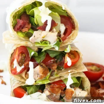Grilled Chicken Bacon Ranch Wrap finished dish