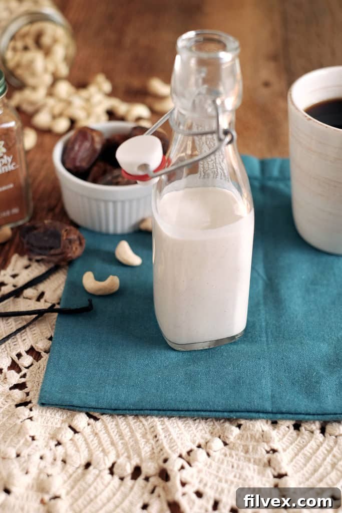 Creamy Homemade Dairy-Free Coffee Creamer in a Glass Jar
