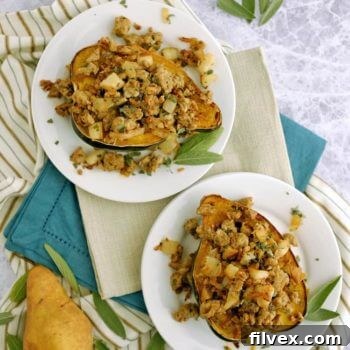 Pork and Pear Stuffed Acorn Squash, a wholesome and flavorful meal.
