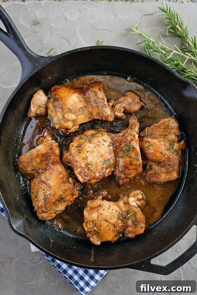 Flavorful Balsamic Honey Mustard Chicken dish ready to serve with fresh herbs