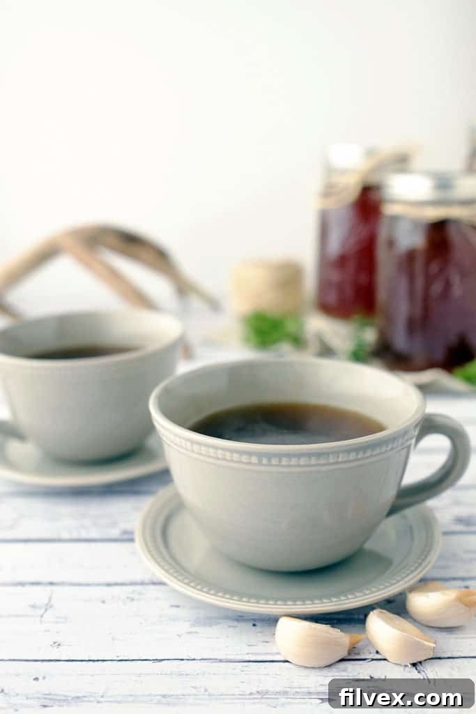 Crockpot Bone Broth ready to be served