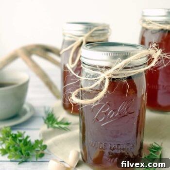 Crockpot Bone Broth in a jar
