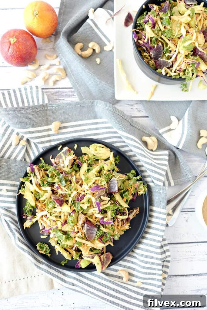 Cabbage salad with creamy cashew dressing two