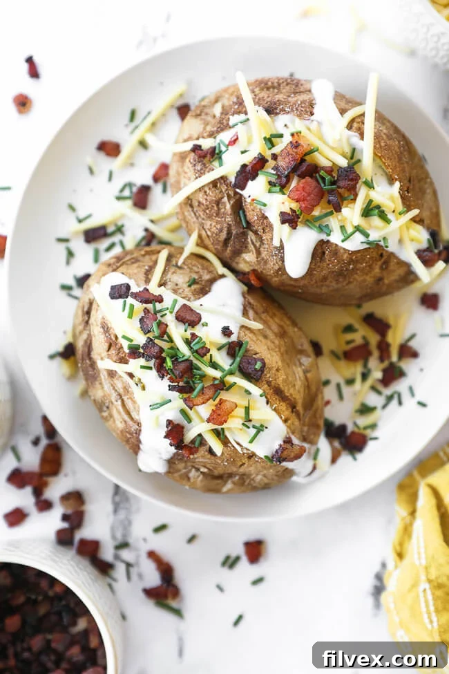 Air fryer baked potato with crispy skin